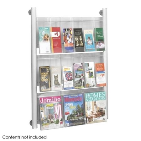 SAFCO Safco 4134SL Silver Luxe Magazine Rack - 9 pocket 4134SL